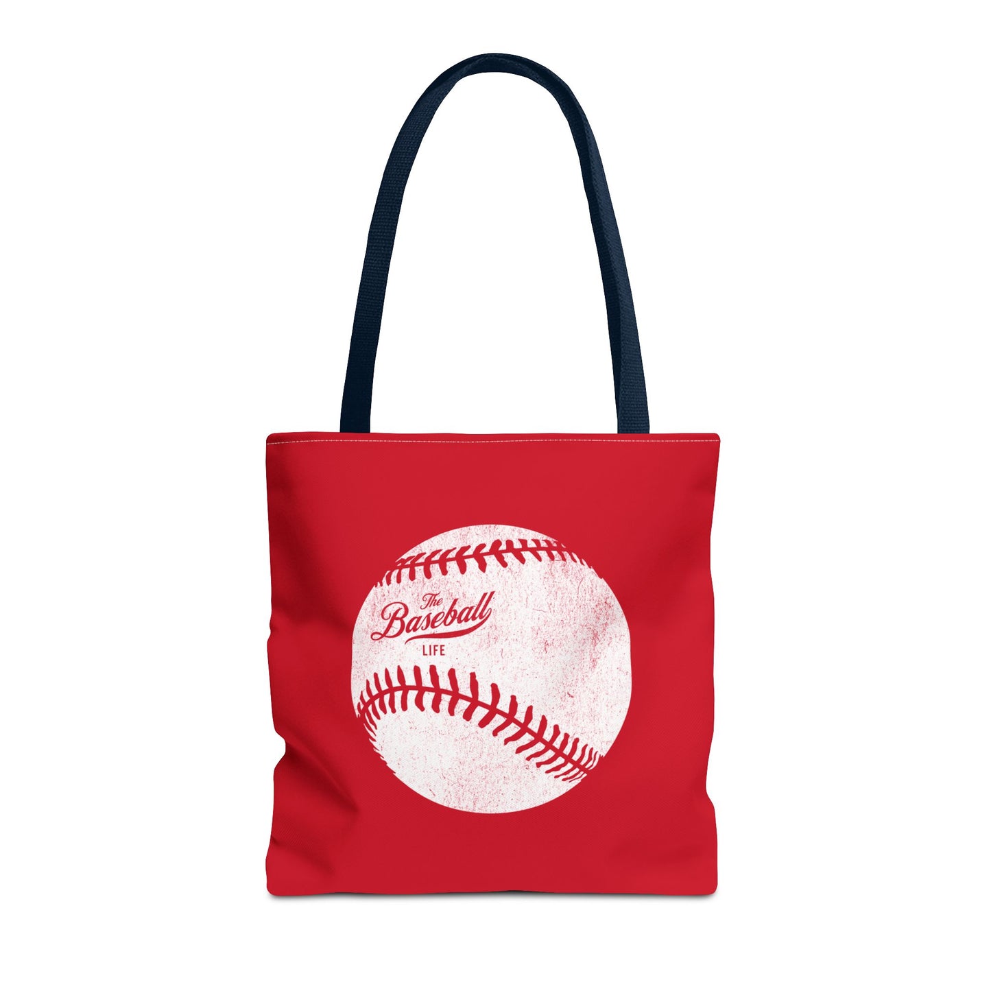 Weathered Baseball Tote Bag_Red