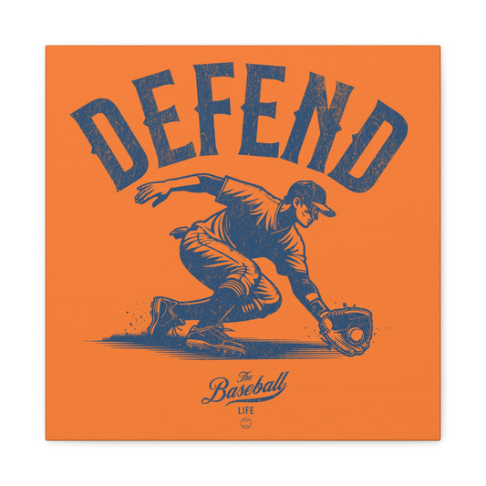 Defend Infielder Wall Art Canvas_Orange
