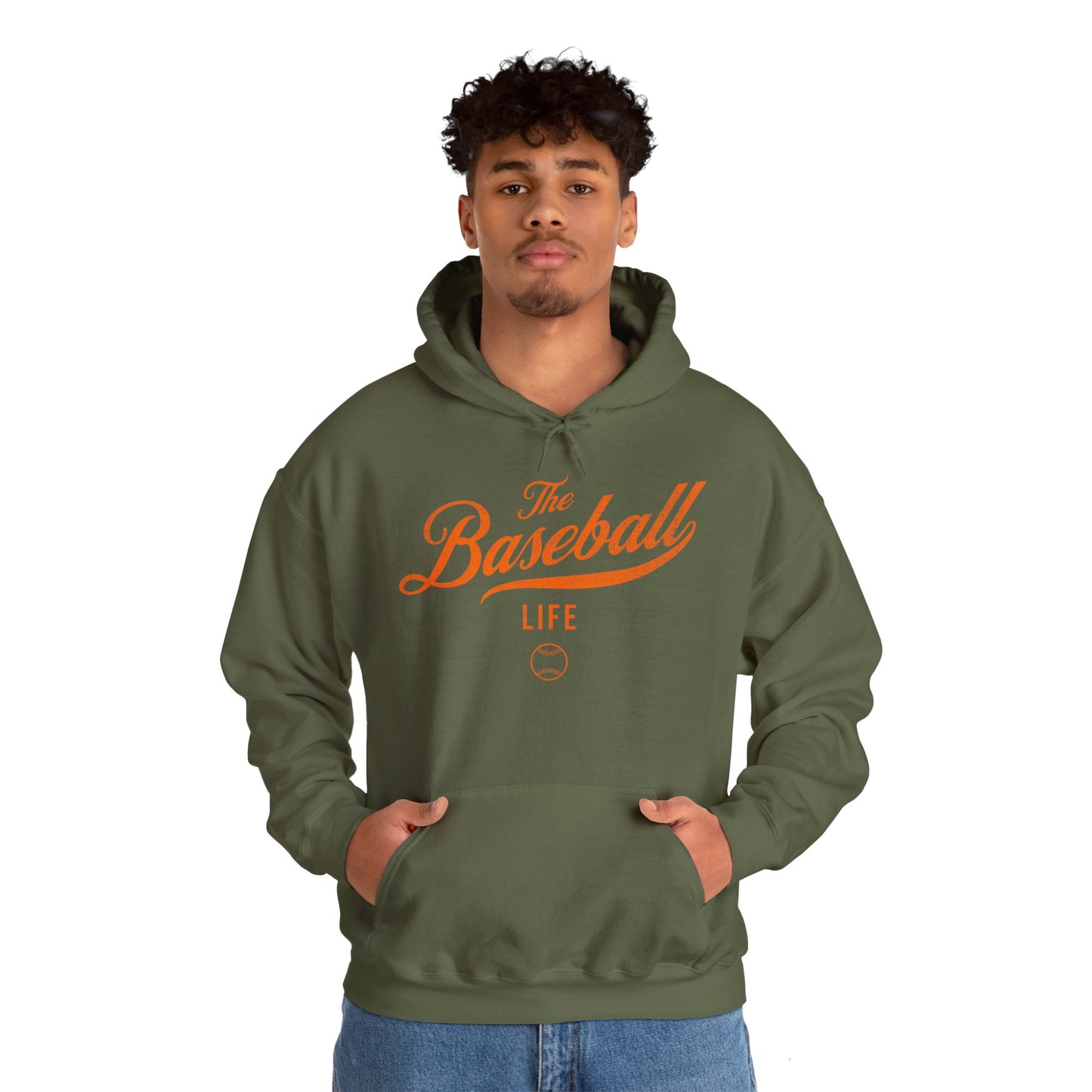 The Baseball Life Hoodie_Orange Print