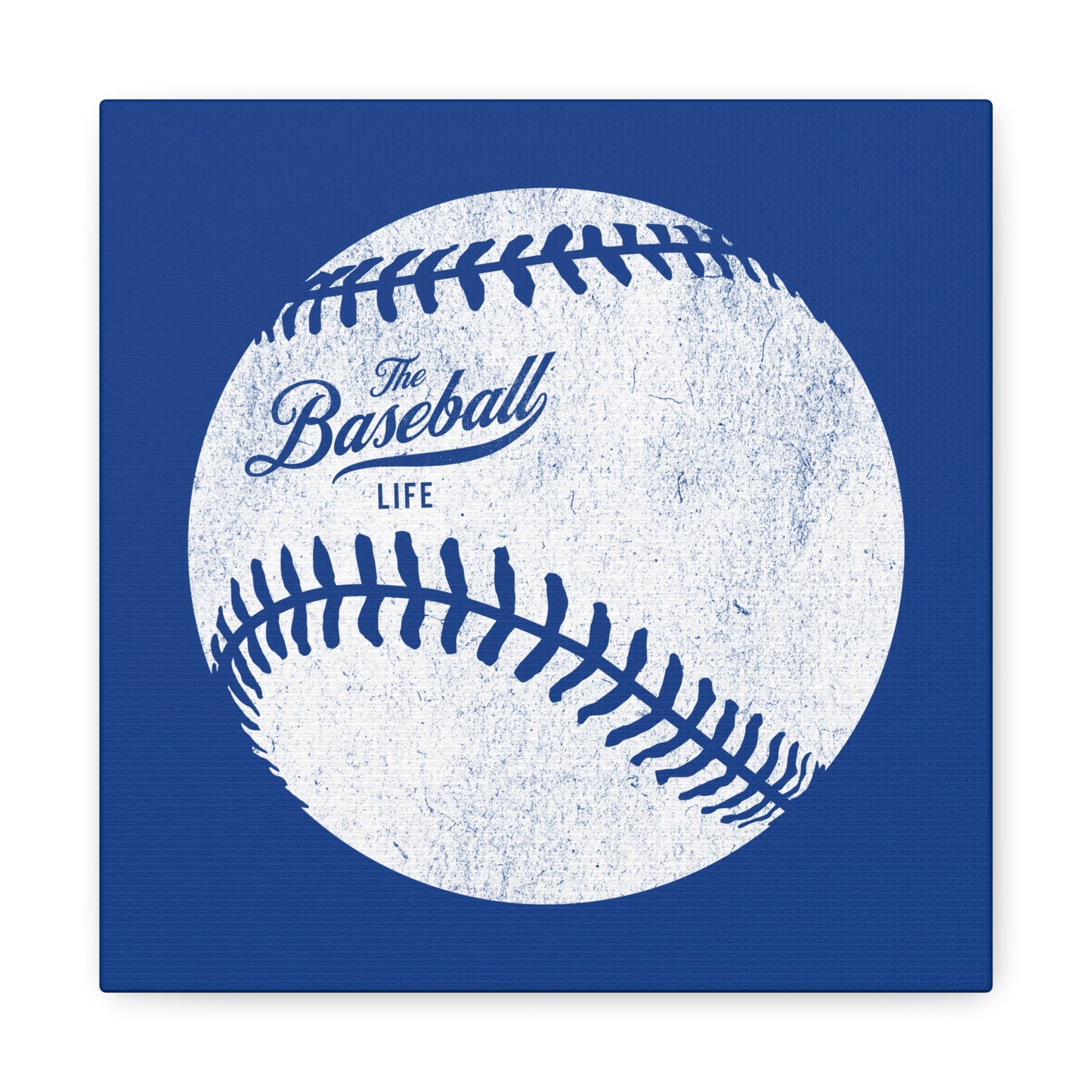 Weathered Baseball Wall Art Canvas_Royal Blue