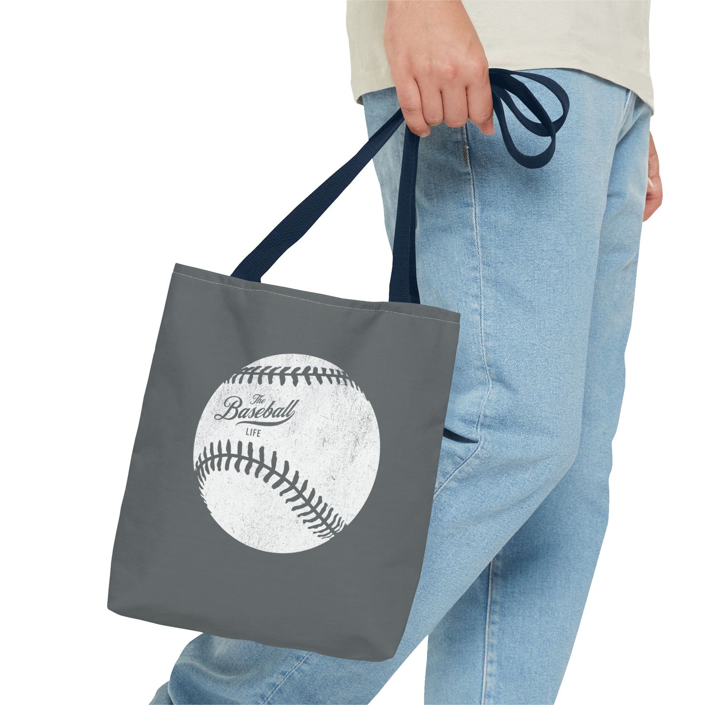 Weathered Baseball Tote Bag_Dark Gray