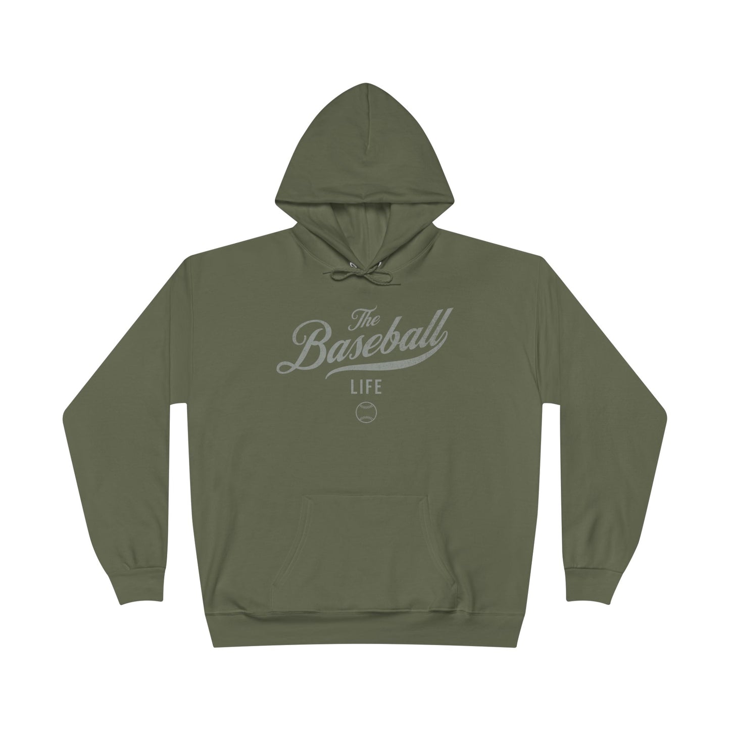The Baseball Life Hoodie w/Grommets_Silver Gray Print