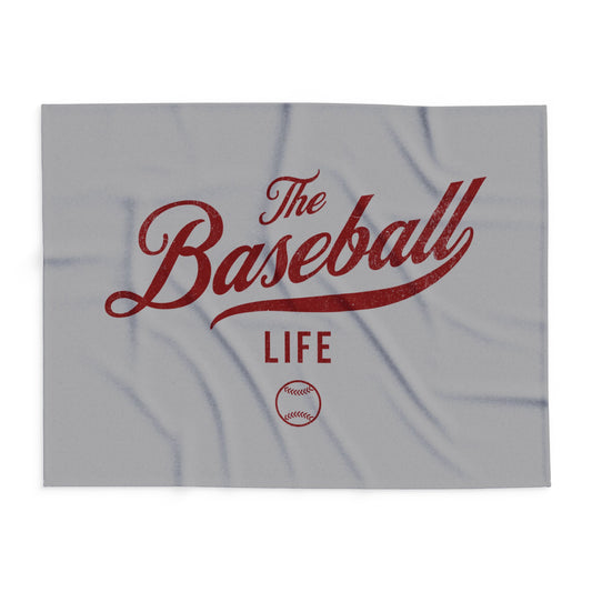 Fleece Blanket_Silver Gray w Maroon Print