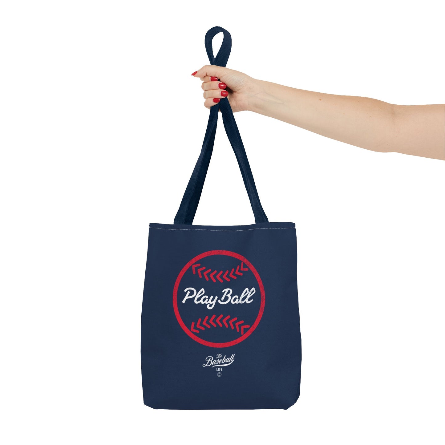 Baseball Icon Play Ball Tote Bag_Navy