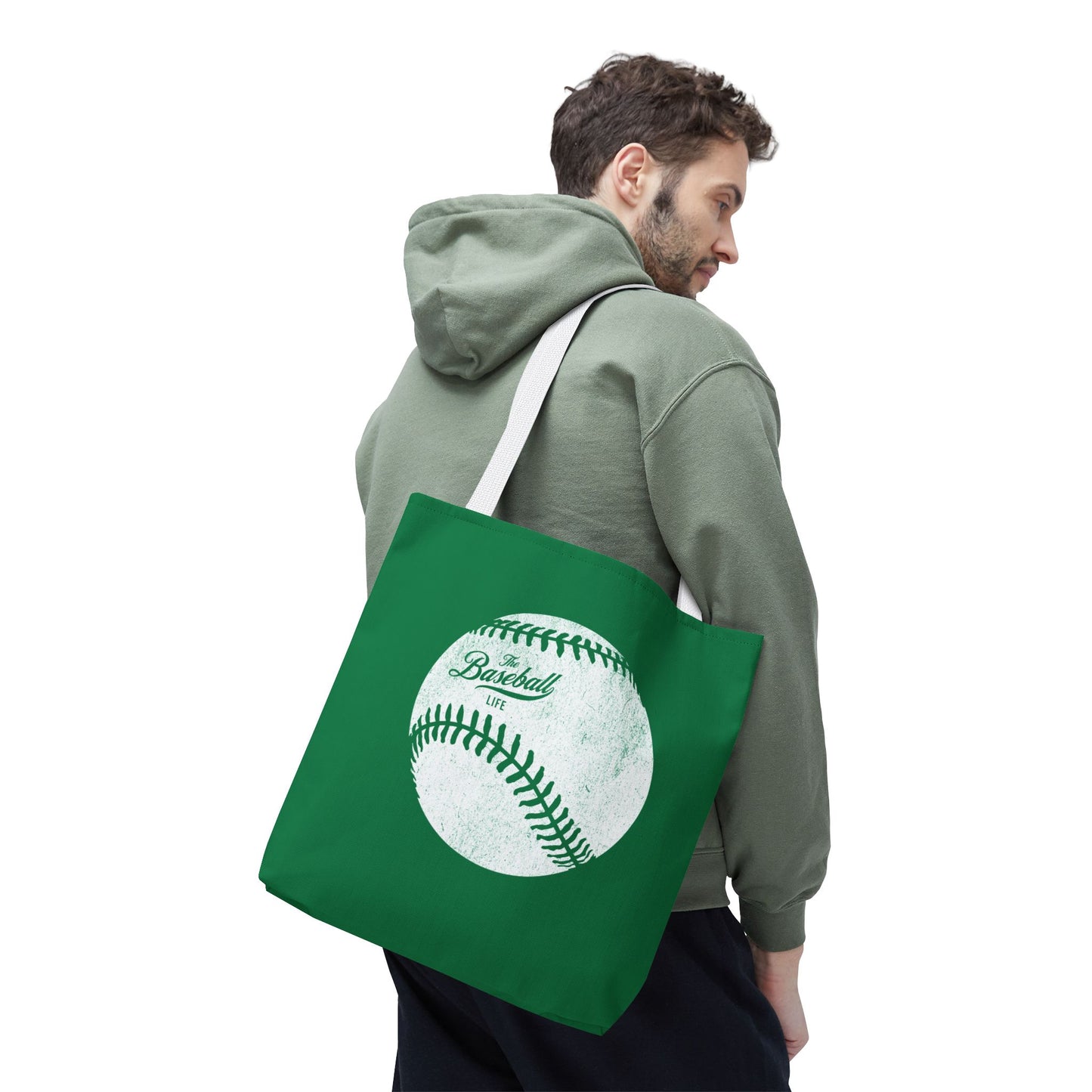 Weathered Baseball Tote Bag_Green