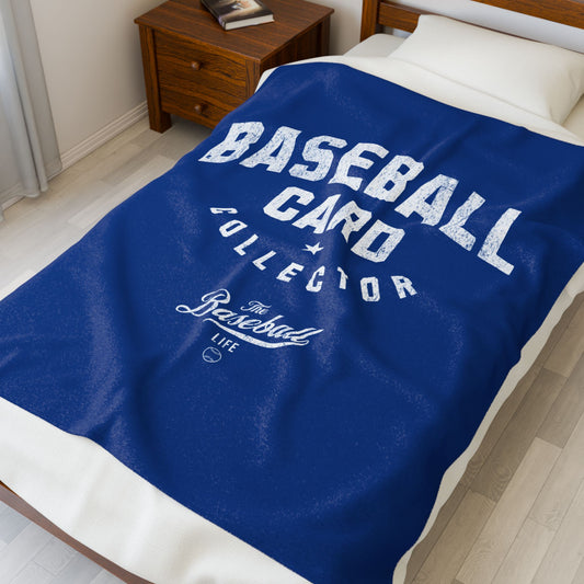 Velveteen Plush Blanket_Baseball Card Collector_Royal Blue