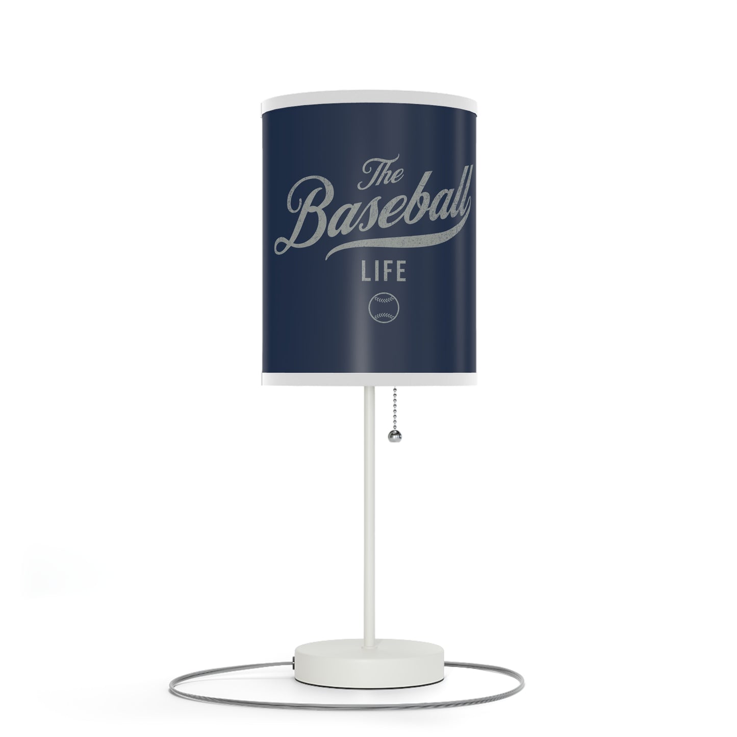 Table Lamp_Navy w Silver Gray Print