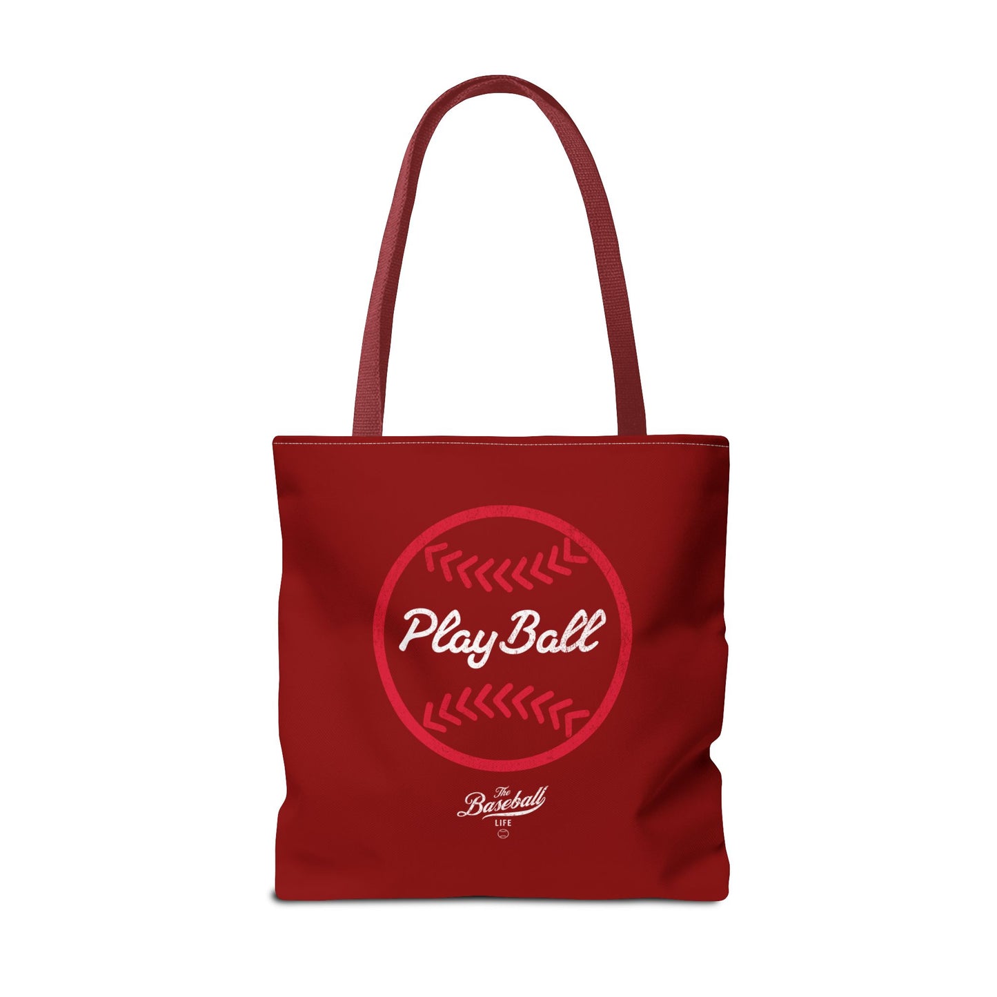 Baseball Icon Play Ball Tote Bag_Maroon