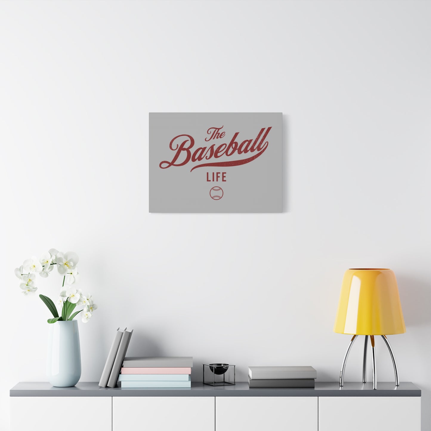 Wall Art Canvas_Silver Gray w Maroon