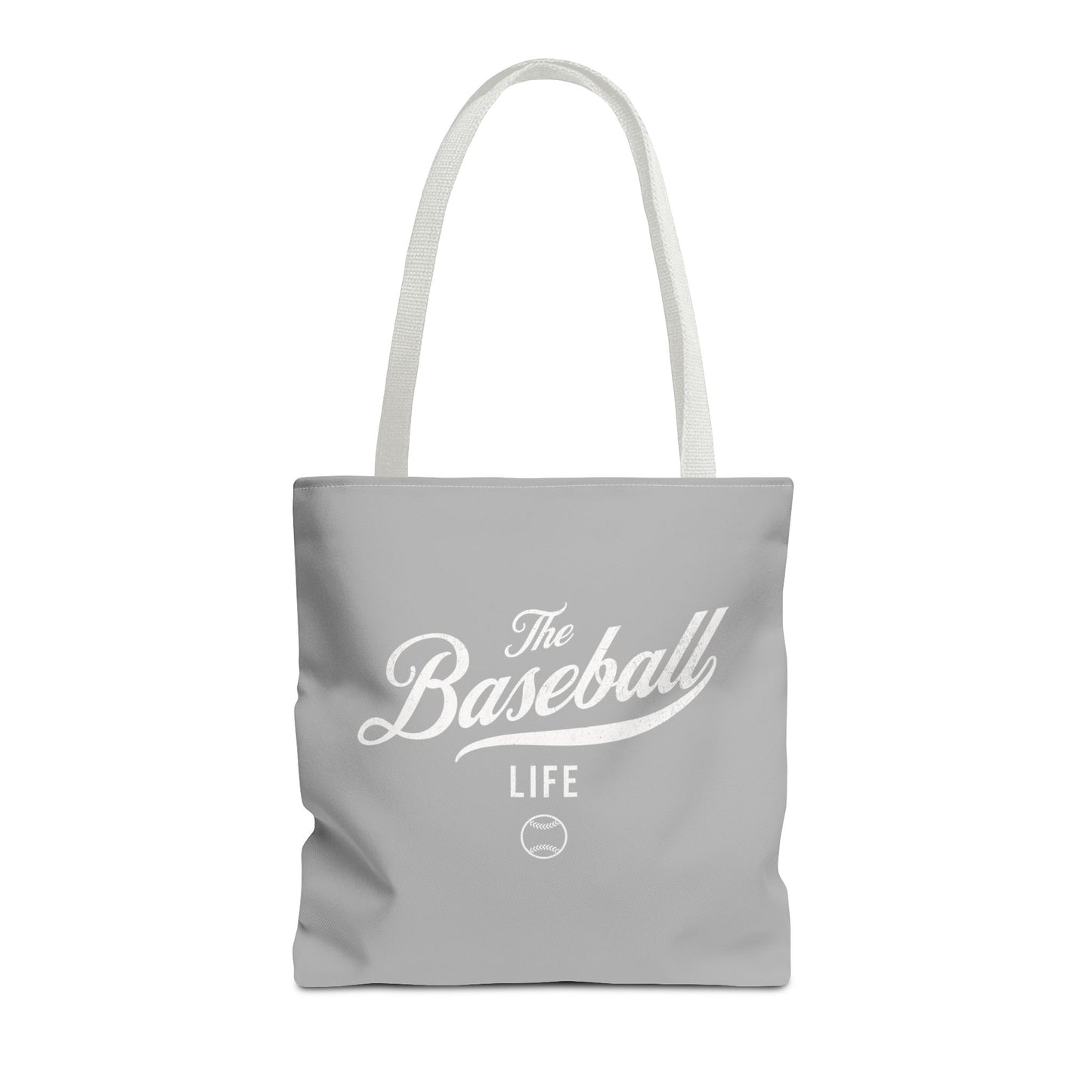 The Baseball Life Tote Bag_Gray w White Print