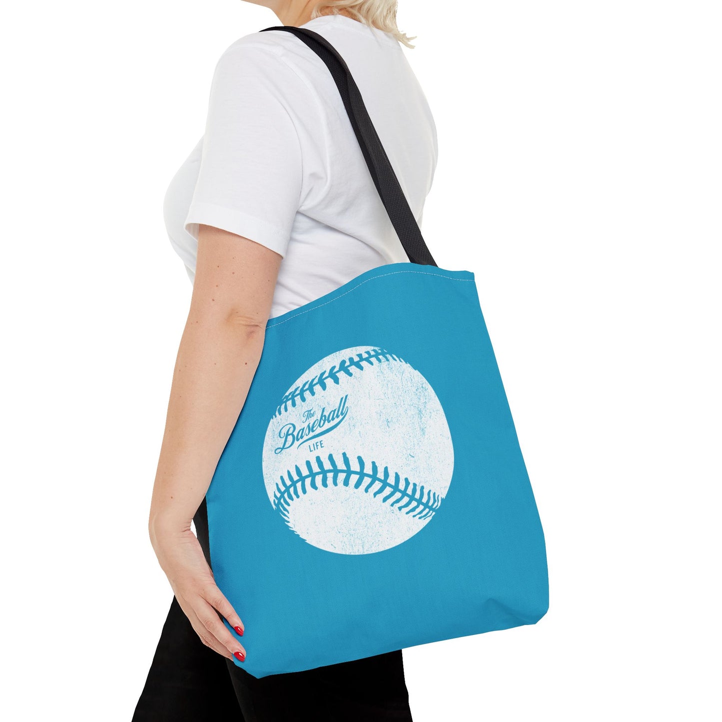 Weathered Baseball Tote Bag_Turquoise