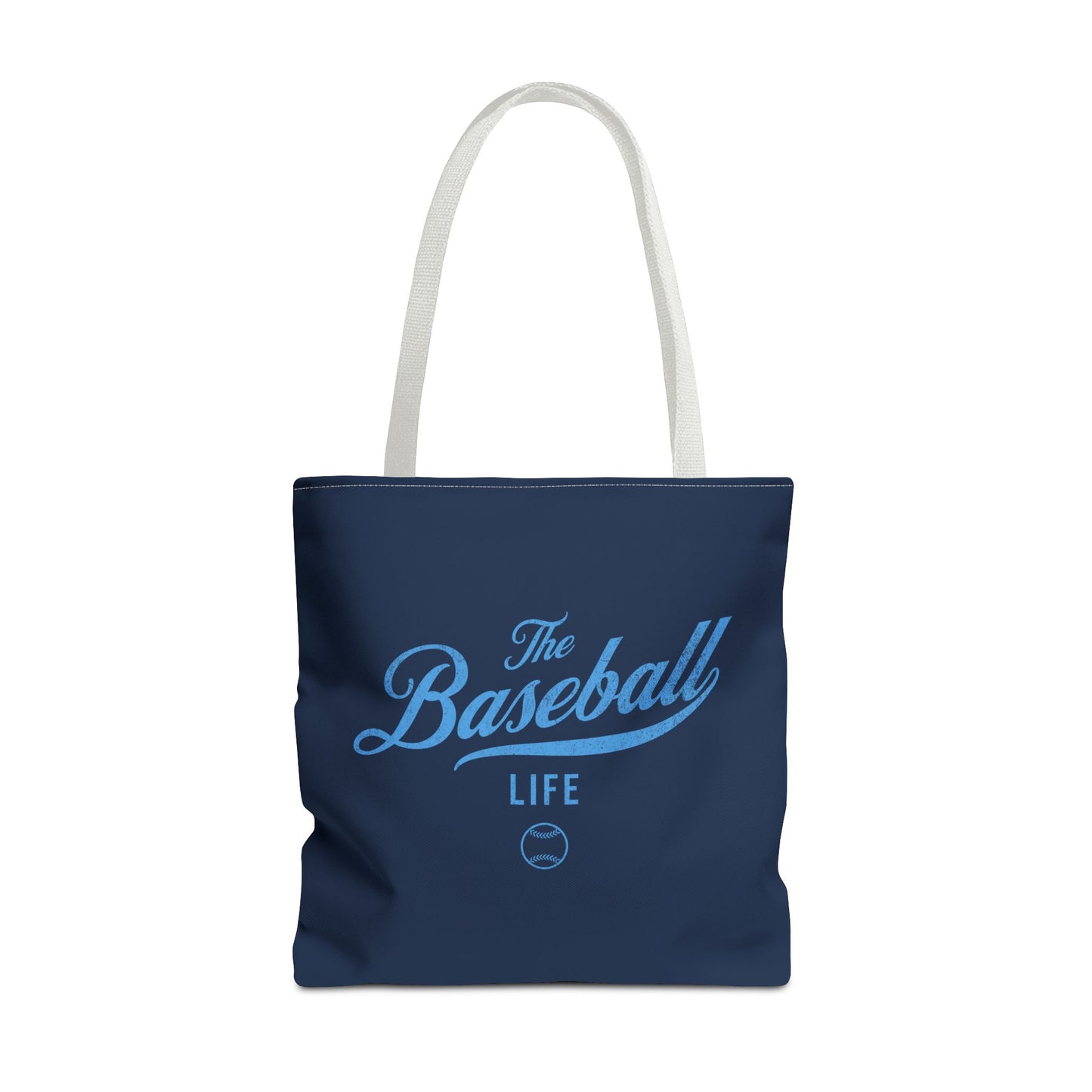 The Baseball Life Tote Bag_Navy w Carolina Blue Print