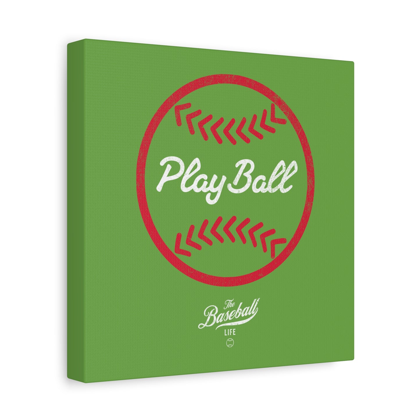 Play Ball Graphic Baseball Wall Art Canvas_Grass Green