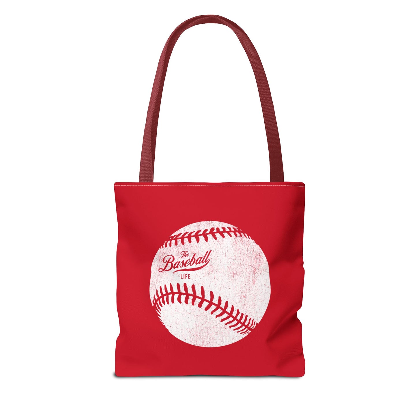 Weathered Baseball Tote Bag_Red