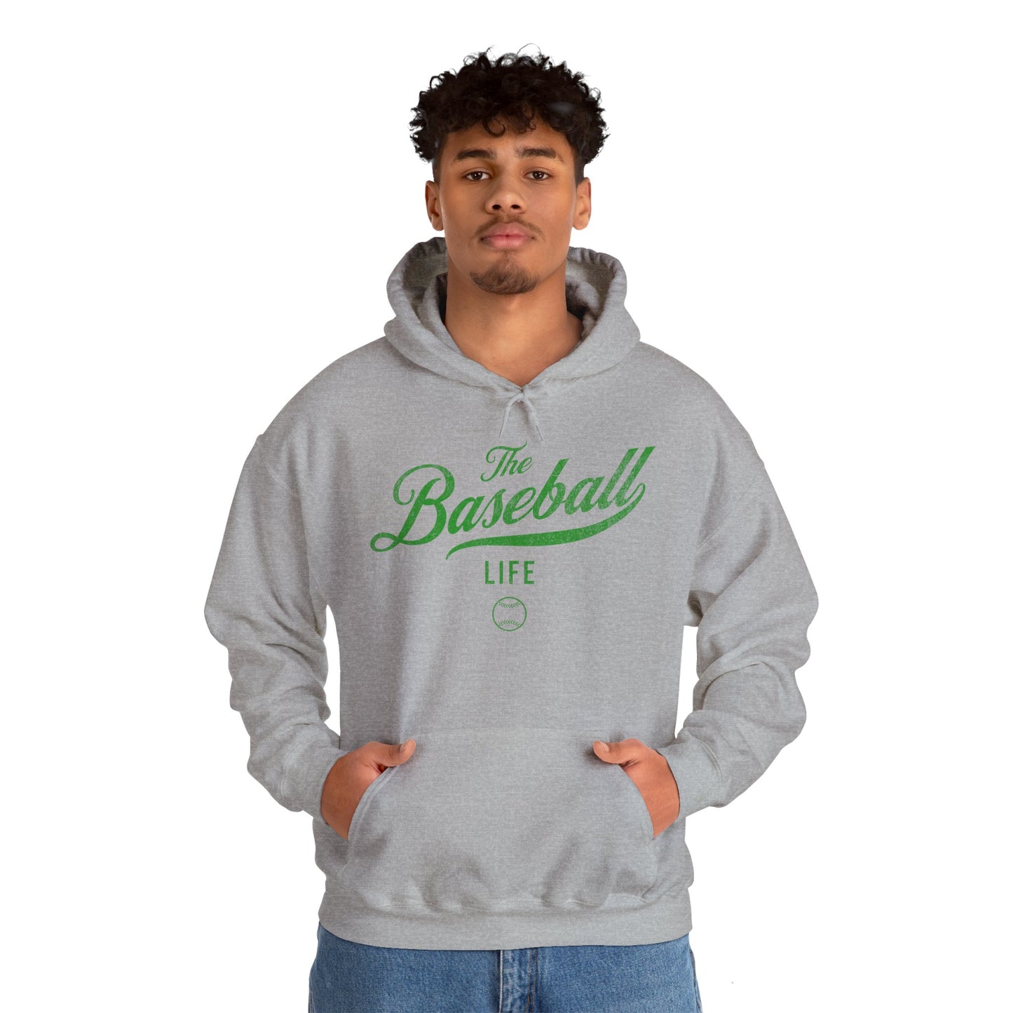 The Baseball Life Hoodie_Green Print