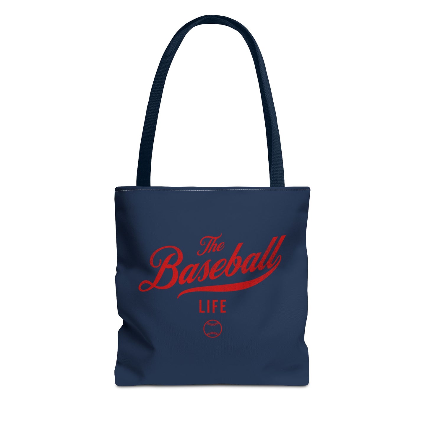 The Baseball Life Tote Bag_Navy w Red Print