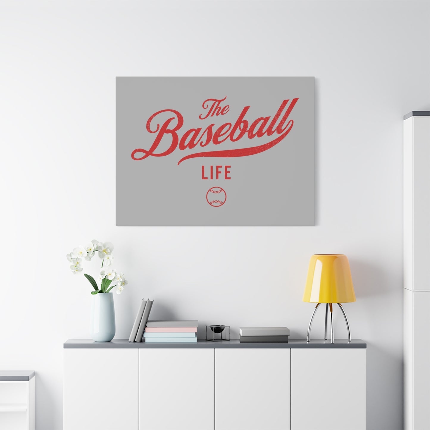 Wall Art Canvas_Silver Gray w Red