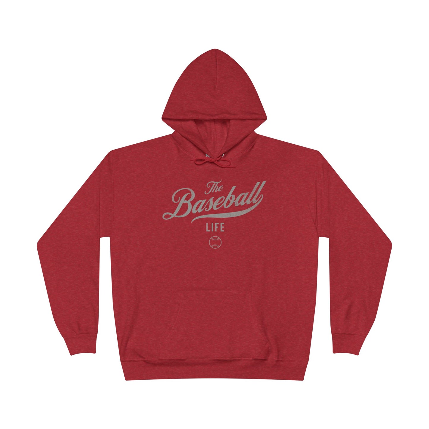 The Baseball Life Hoodie w/Grommets_Silver Gray Print
