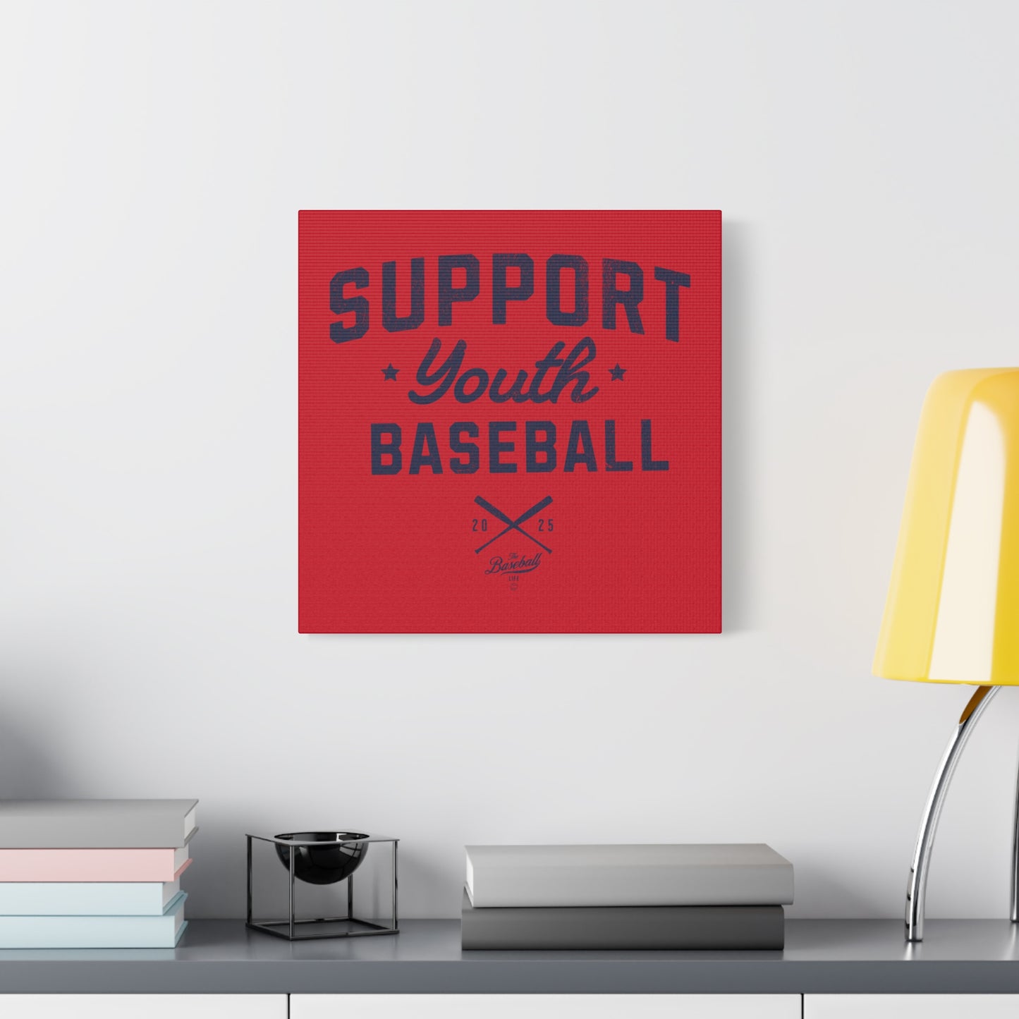 Support Youth Baseball Wall Art Canvas