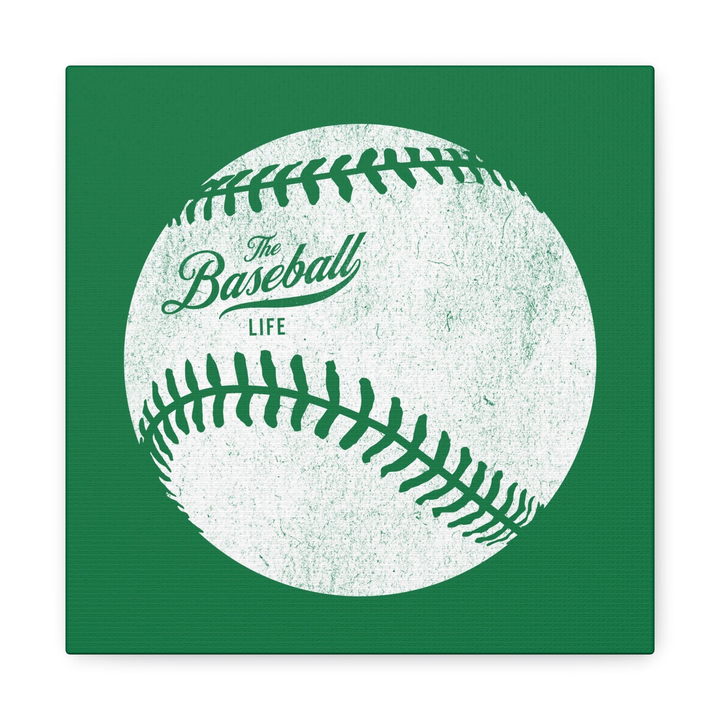 Weathered Baseball Wall Art Canvas_Green