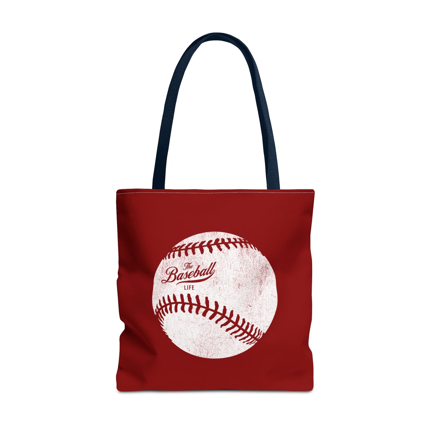 Weathered Baseball Tote Bag_Maroon