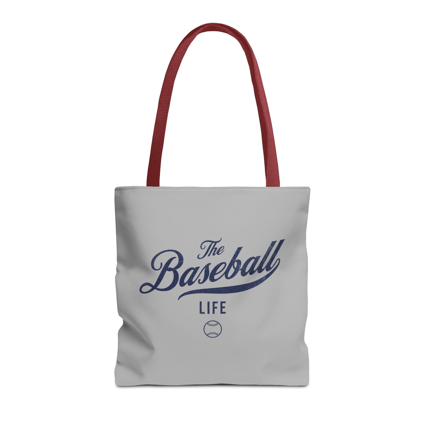 The Baseball Life Tote Bag_Gray w Navy Print