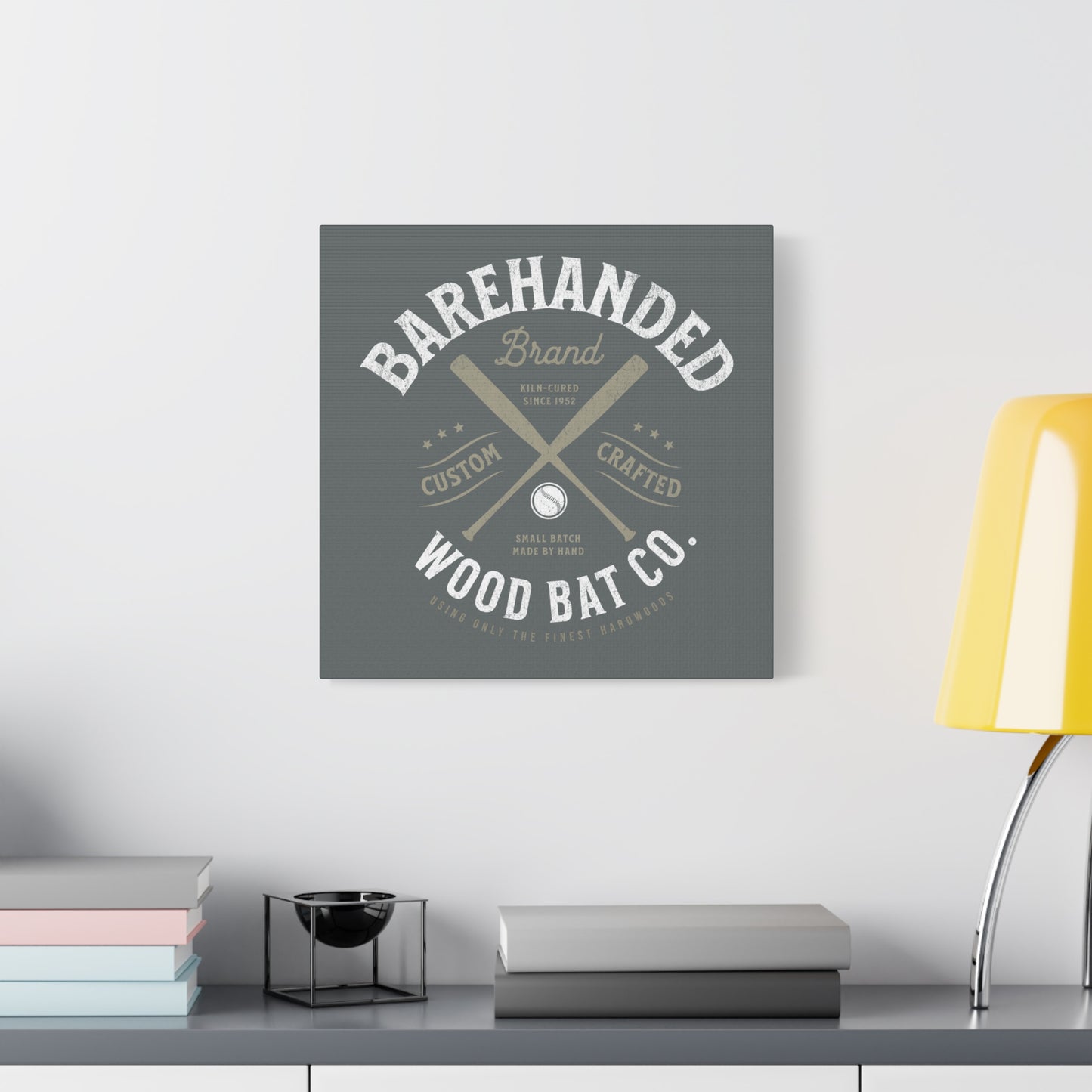 Barehanded Wood Bat Co. Wall Art Canvas_Dark Gray