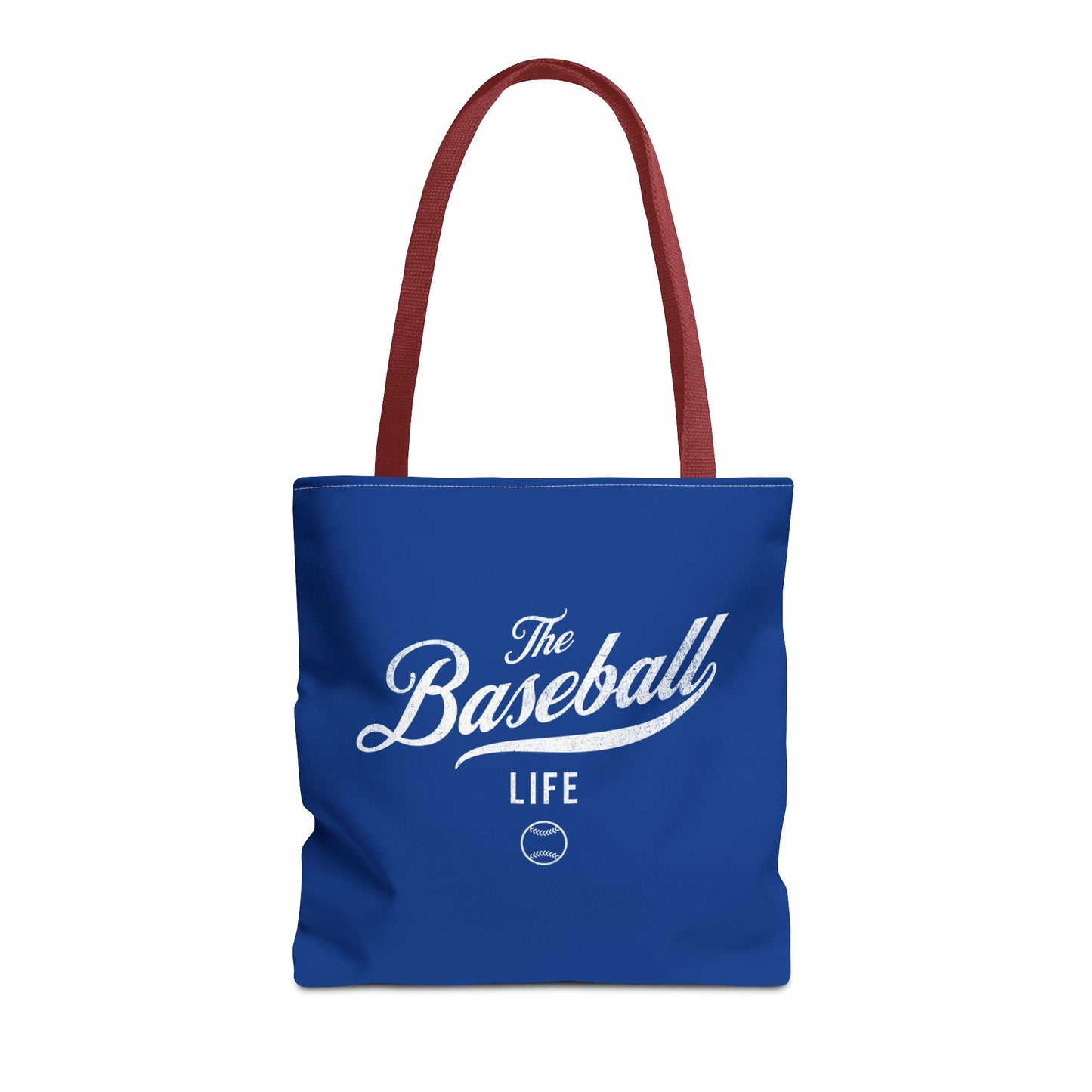 The Baseball Life Tote Bag_Royal Blue w White Print