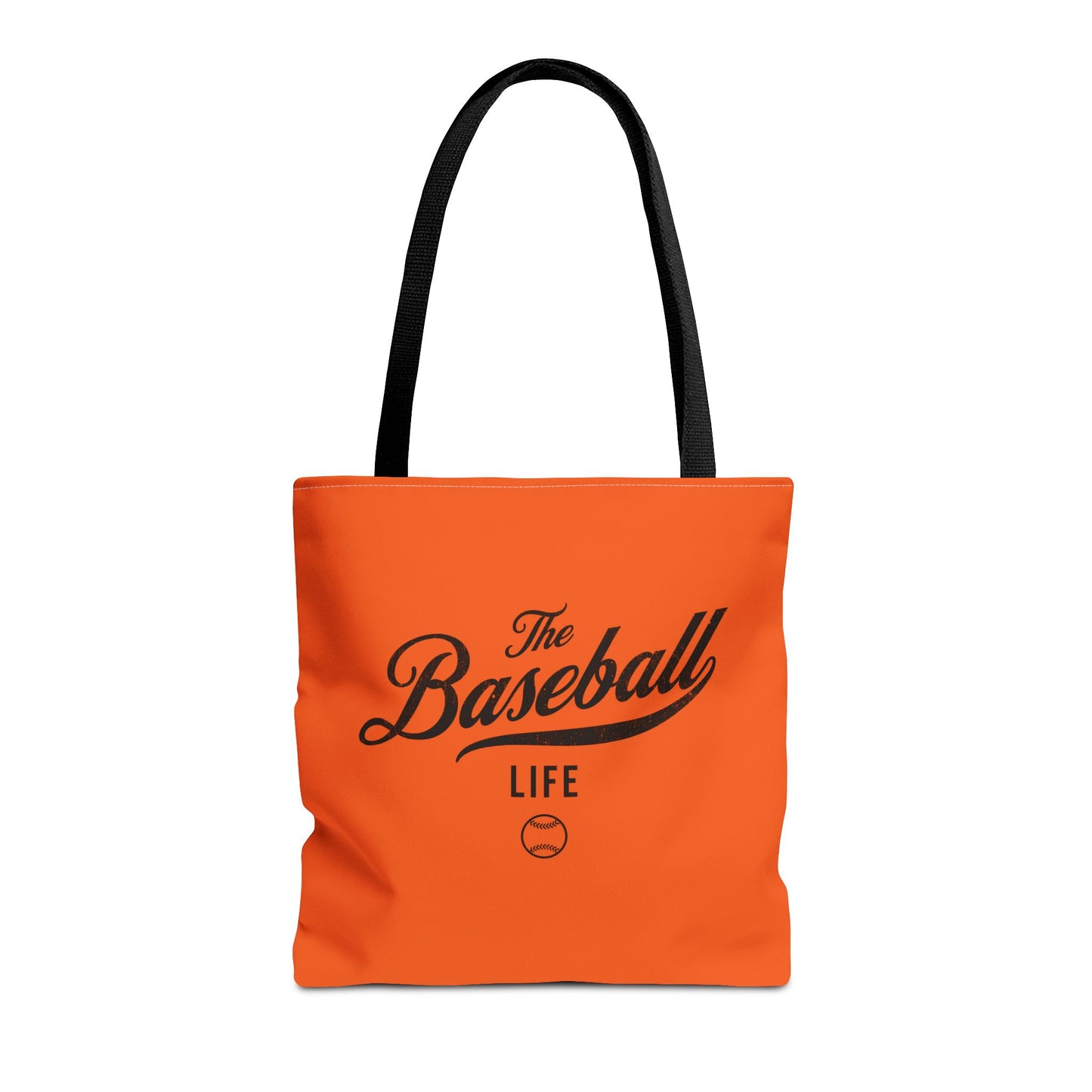 The Baseball Life Tote Bag_Orange w Black Print