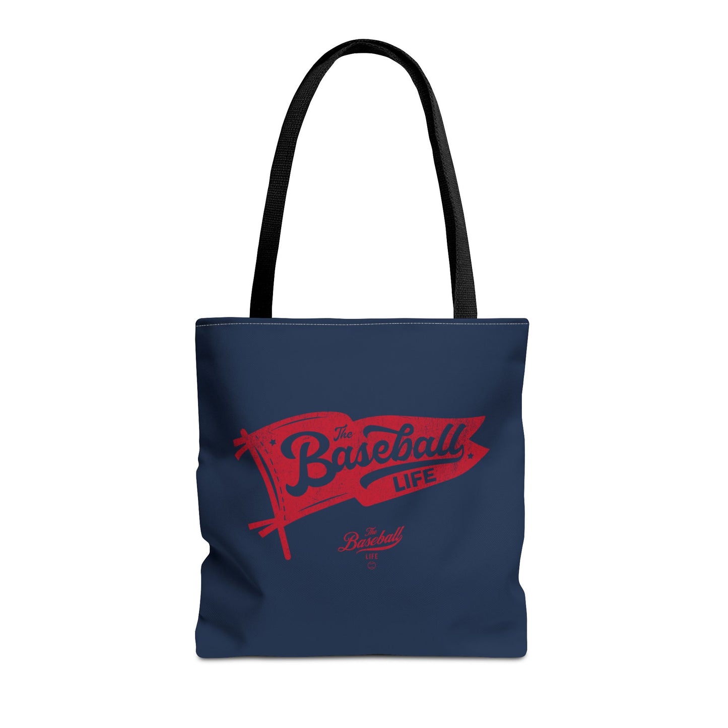 Vintage Pennant Tote Bag_Red Print on Navy