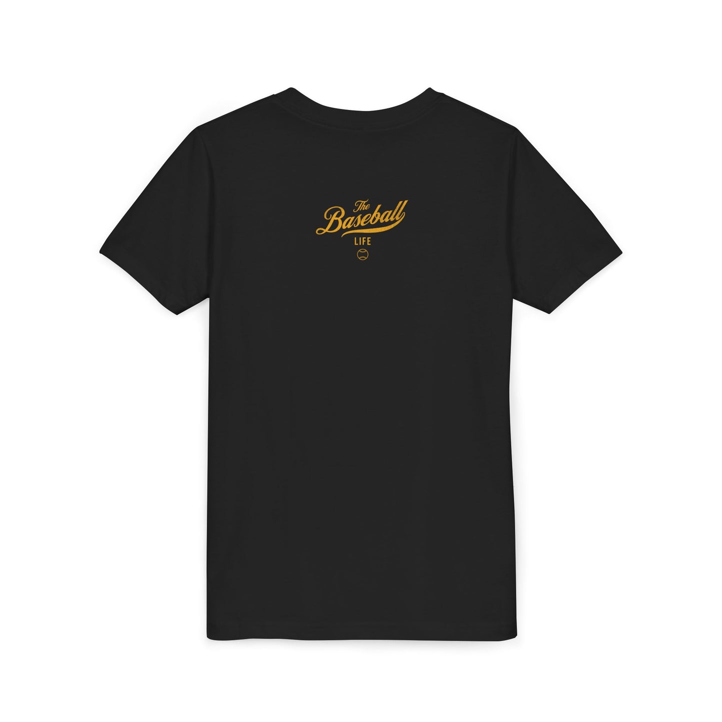 Youth The Baseball Life Classic Script T-Shirt_Yellow Gold Print