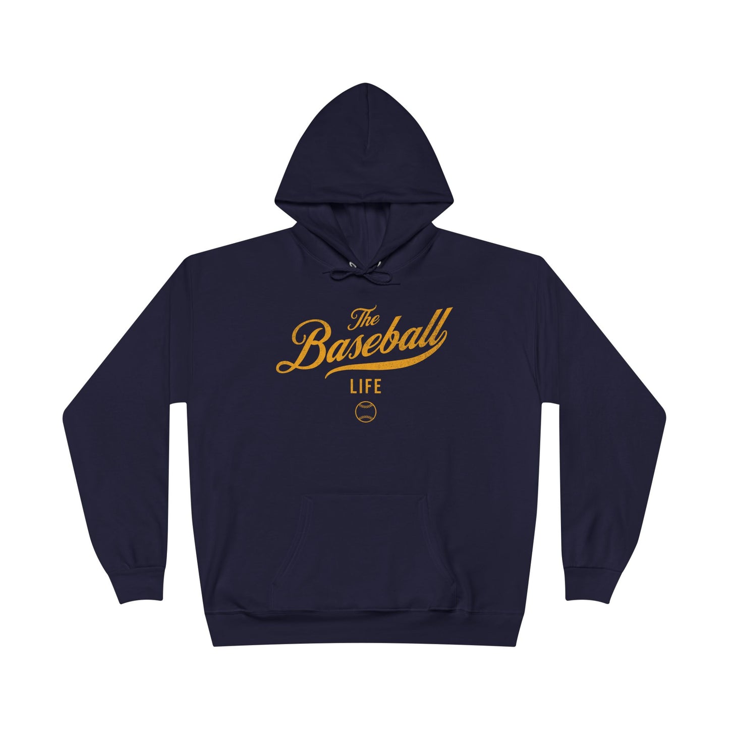 The Baseball Life Hoodie w/Grommets_Yellow Gold Print