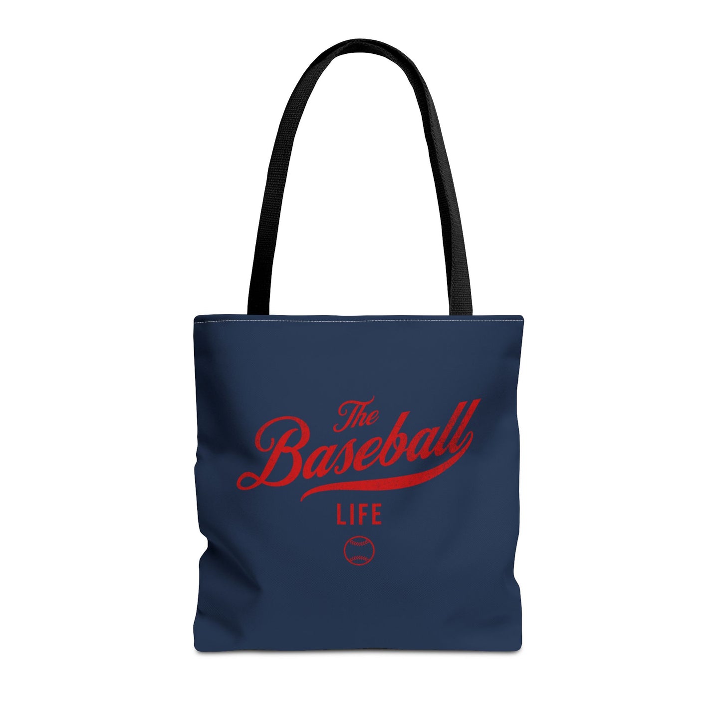 The Baseball Life Tote Bag_Navy w Red Print