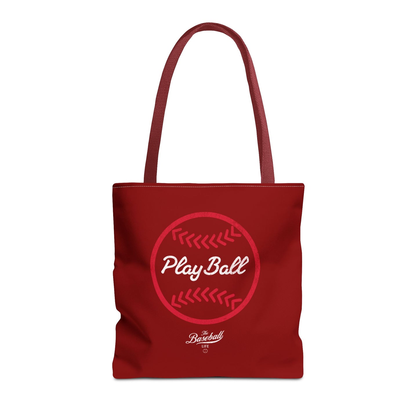 Baseball Icon Play Ball Tote Bag_Maroon