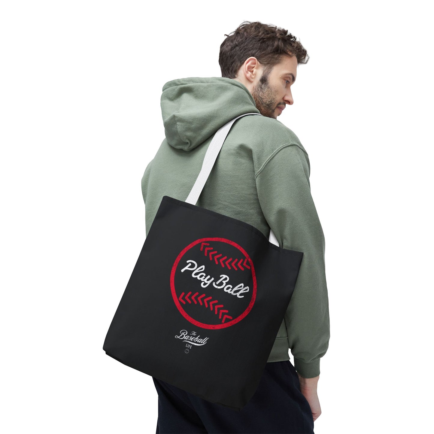 Baseball Icon Play Ball Tote Bag_Black