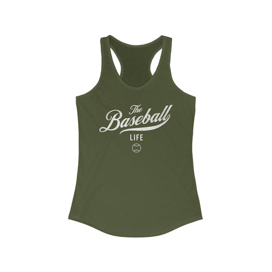 The Baseball Life Classic Script Tank_White Print