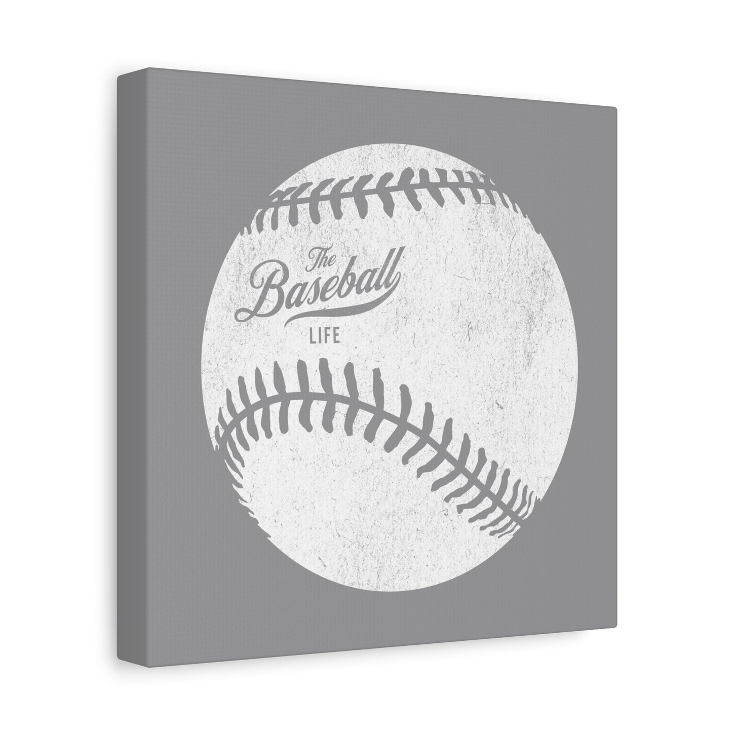 Weathered Baseball Wall Art Canvas_Medium Gray