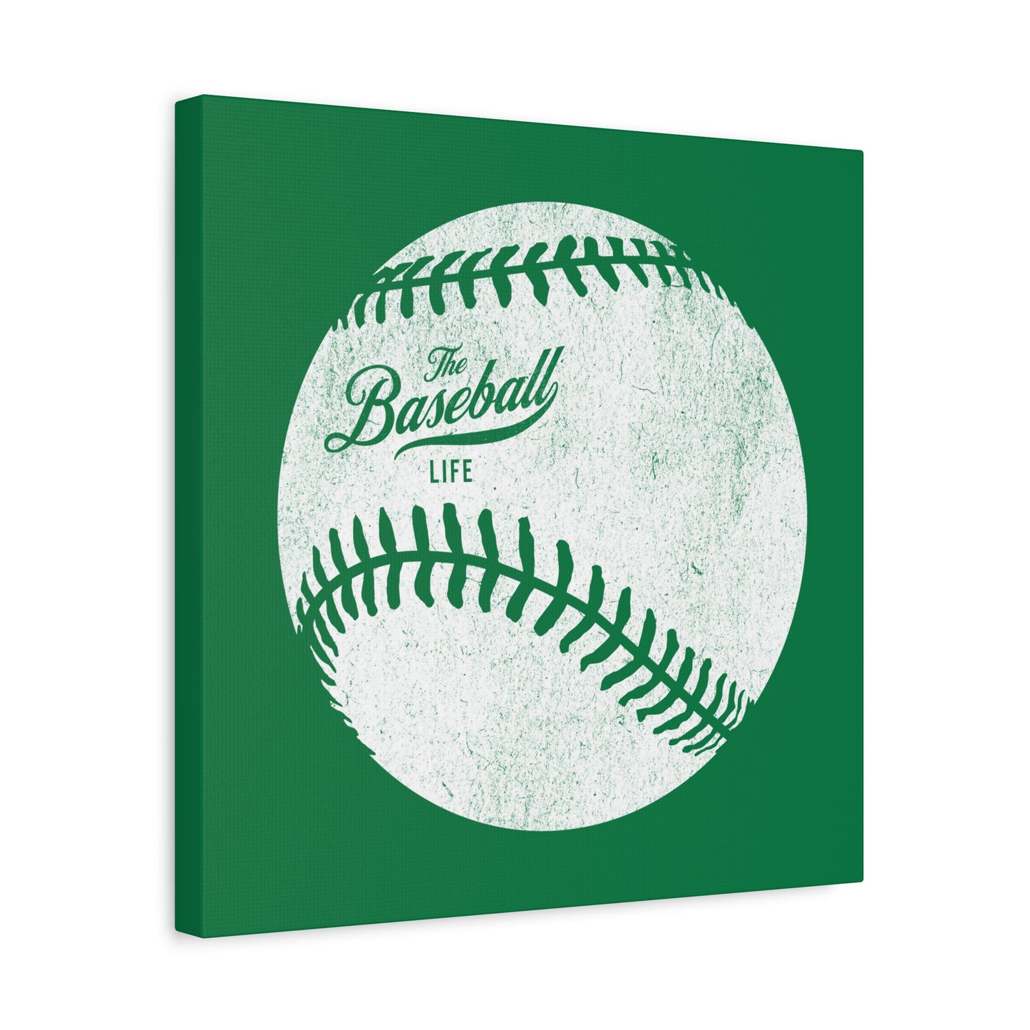 Weathered Baseball Wall Art Canvas_Green
