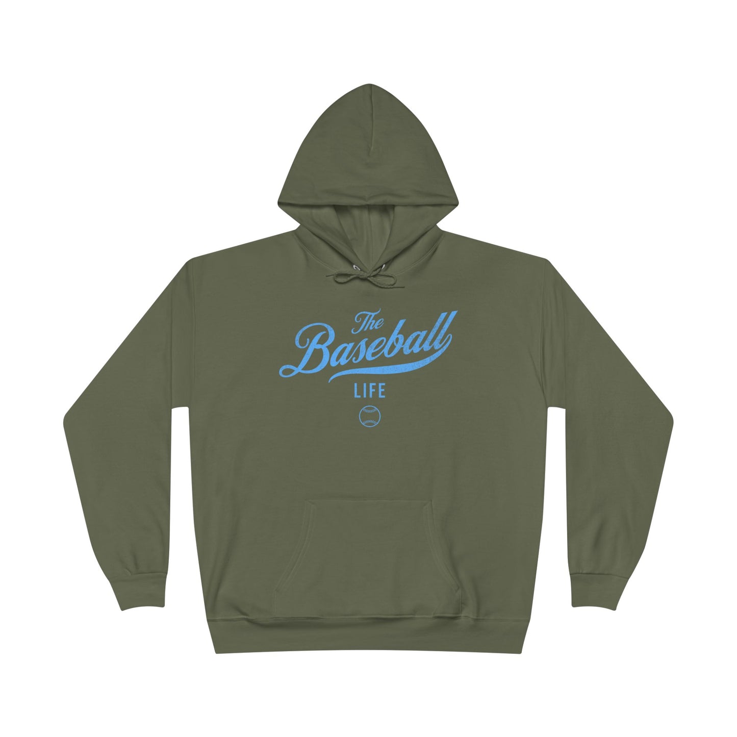 The Baseball Life Hoodie w/Grommets_Carolina Blue Print