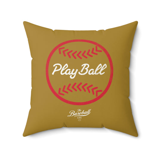Accent Pillow_Play Ball Graphic Baseball_Old Gold