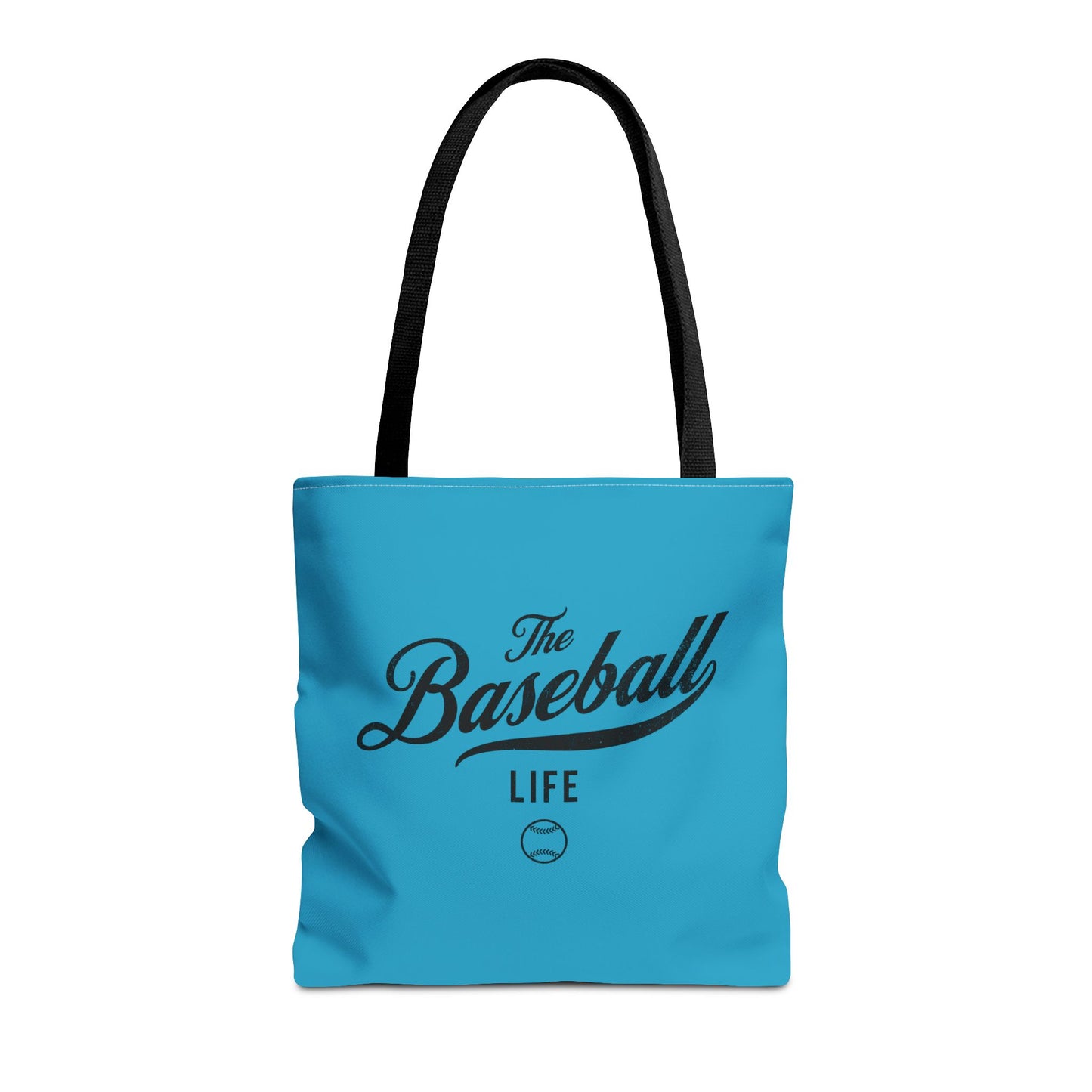 The Baseball Life Tote Bag_Turquoise w Black Print