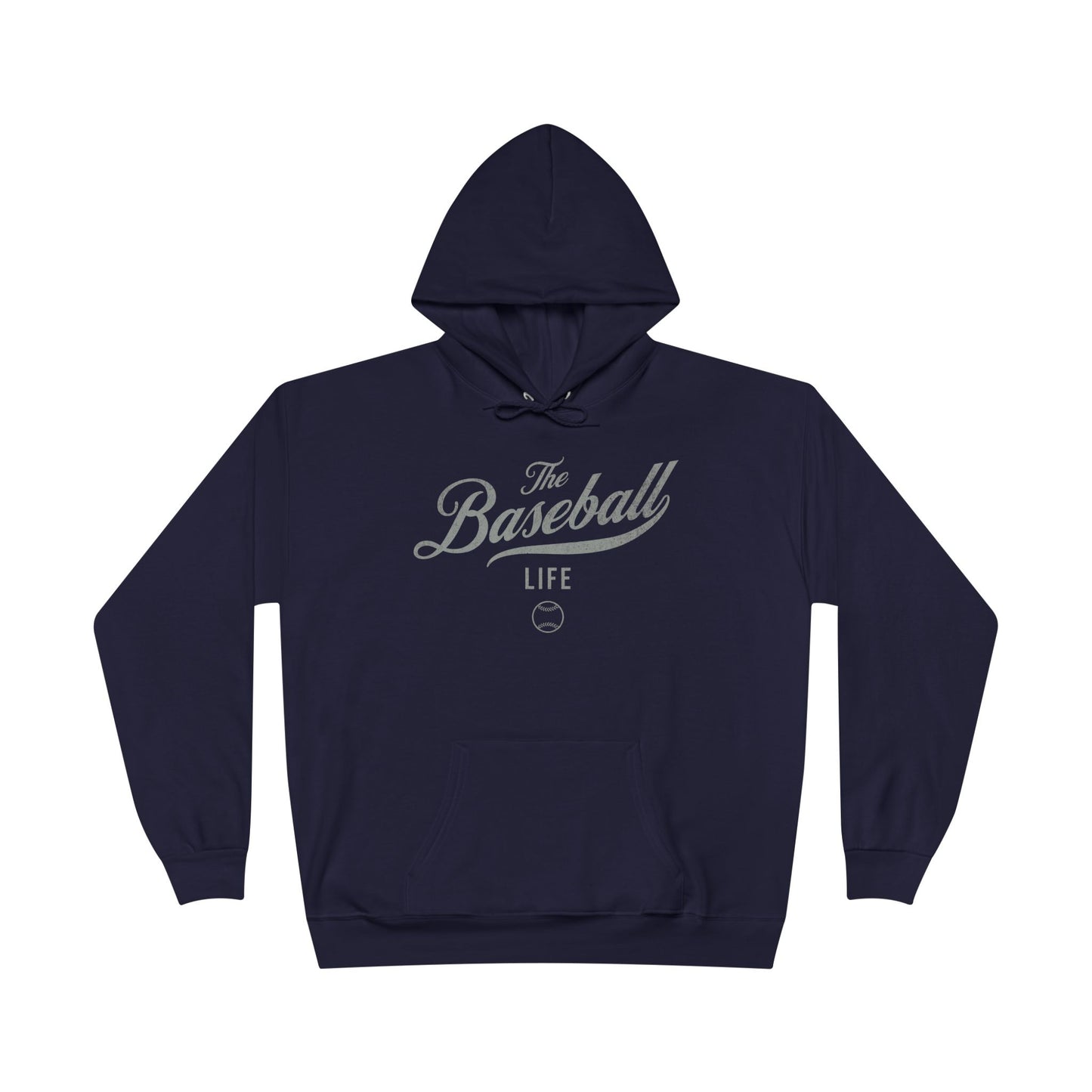 The Baseball Life Hoodie w/Grommets_Silver Gray Print