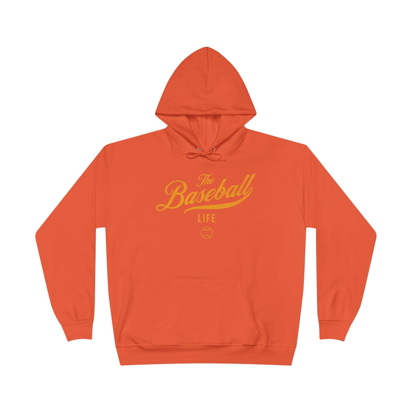 The Baseball Life Hoodie w/Grommets_Yellow Gold Print