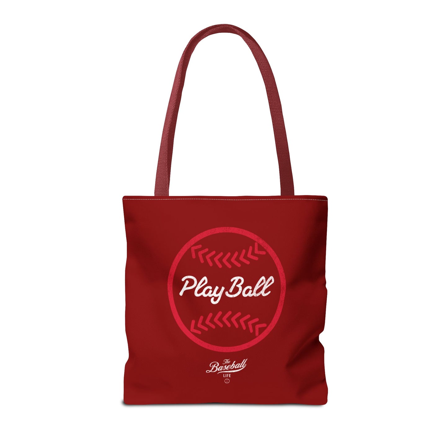 Baseball Icon Play Ball Tote Bag_Maroon