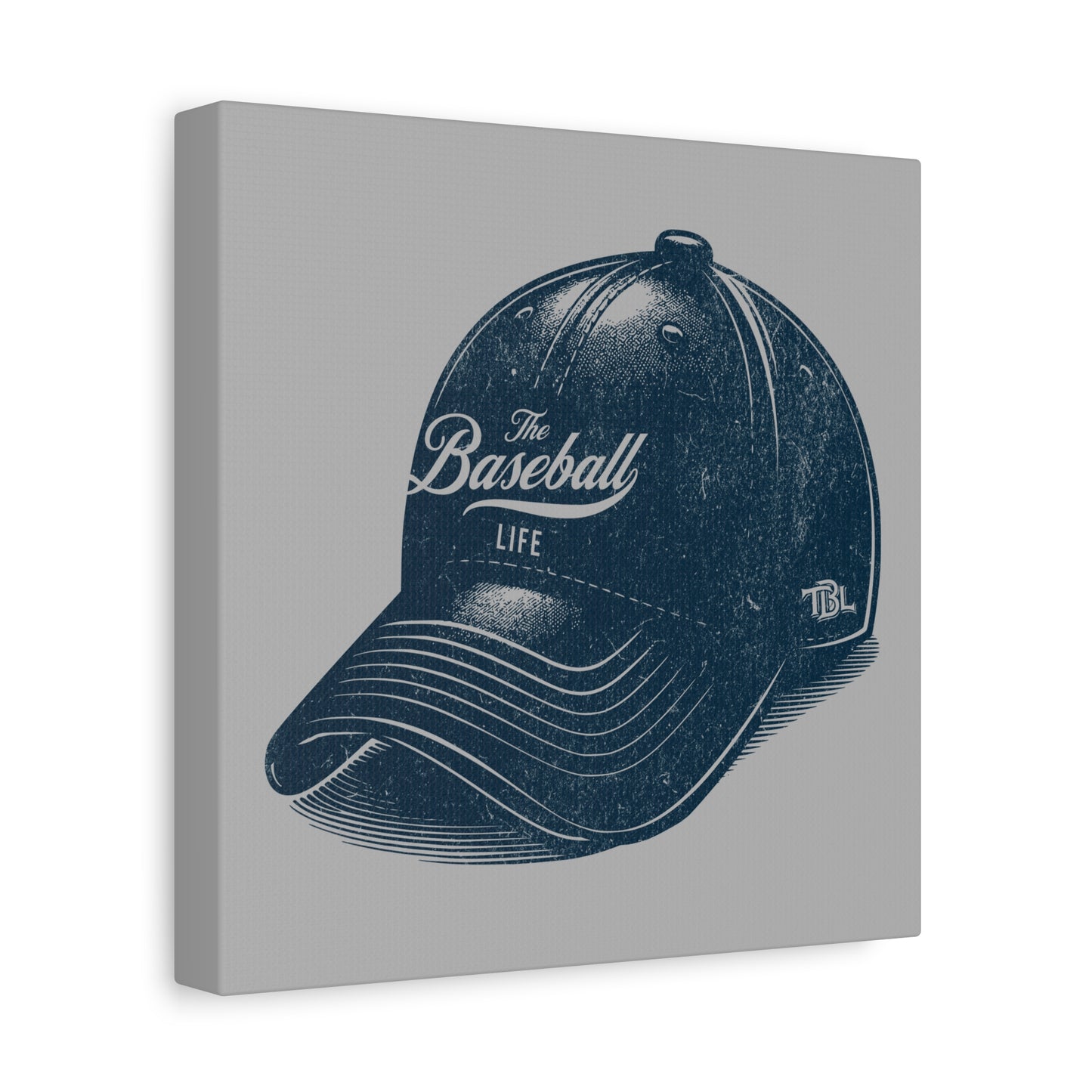 The Baseball Life Ball Cap Wall Art Canvas_Silver Gray
