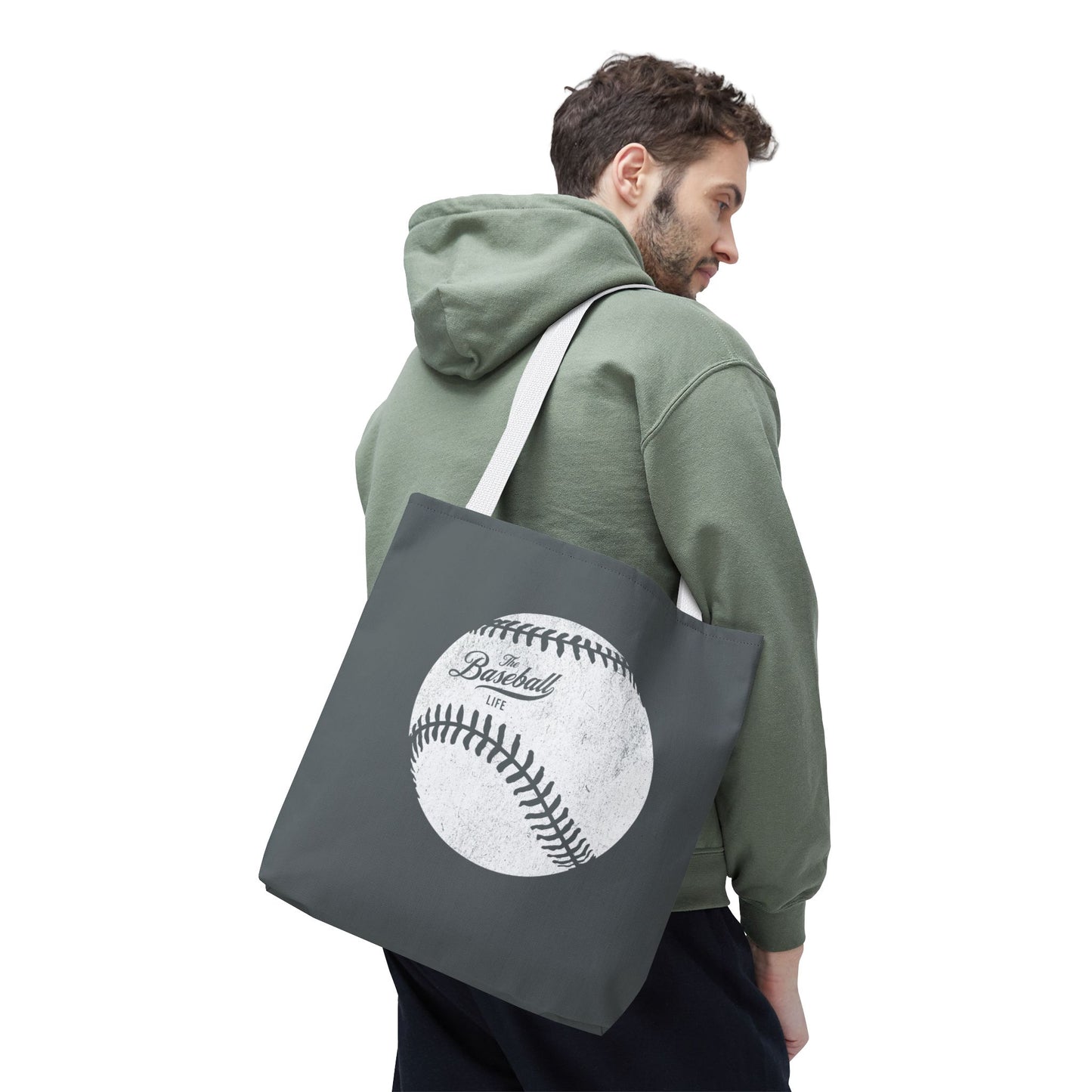 Weathered Baseball Tote Bag_Dark Gray