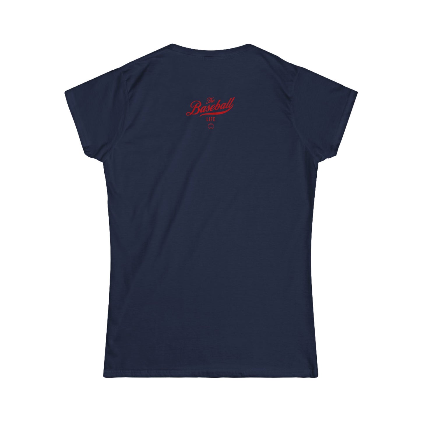 The Baseball Life Classic Script Tee_Women's_Red Print
