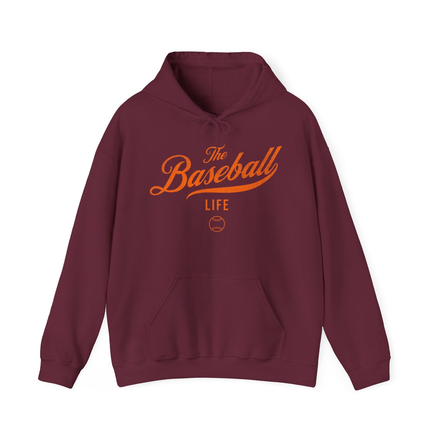 The Baseball Life Hoodie_Orange Print