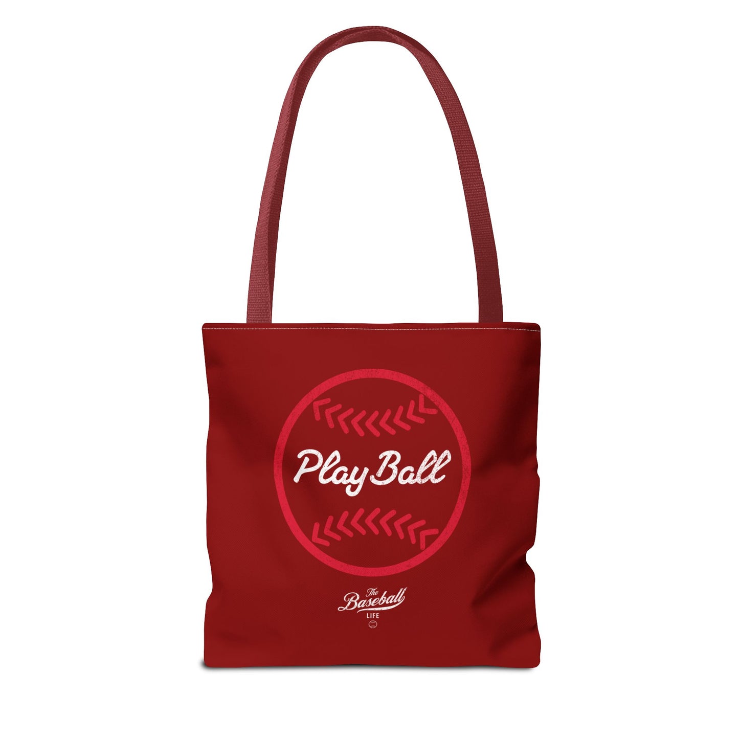 Baseball Icon Play Ball Tote Bag_Maroon
