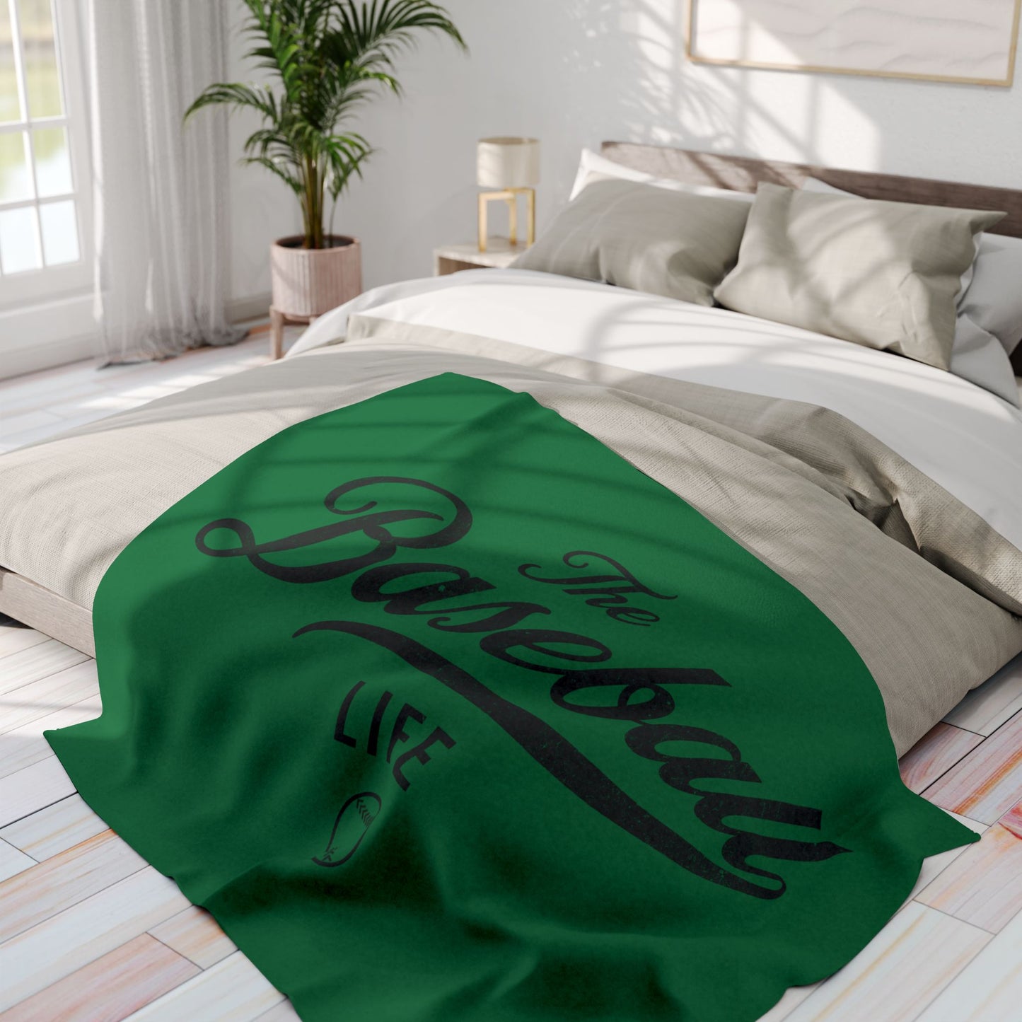 Fleece Blanket_Green w Black Print